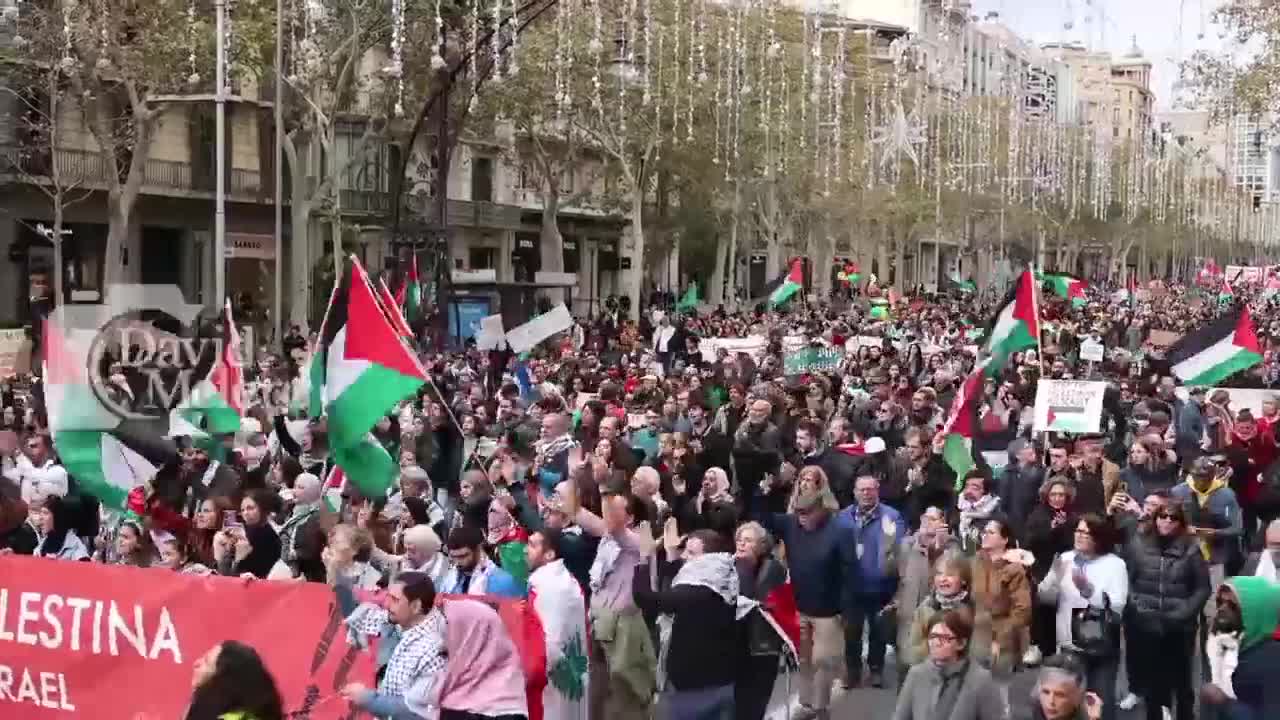 "دعوا غزة تعيش".. تظاهرات حاشدة في نيويورك وبرشلونة تضامناً مع فلسطين وغزة