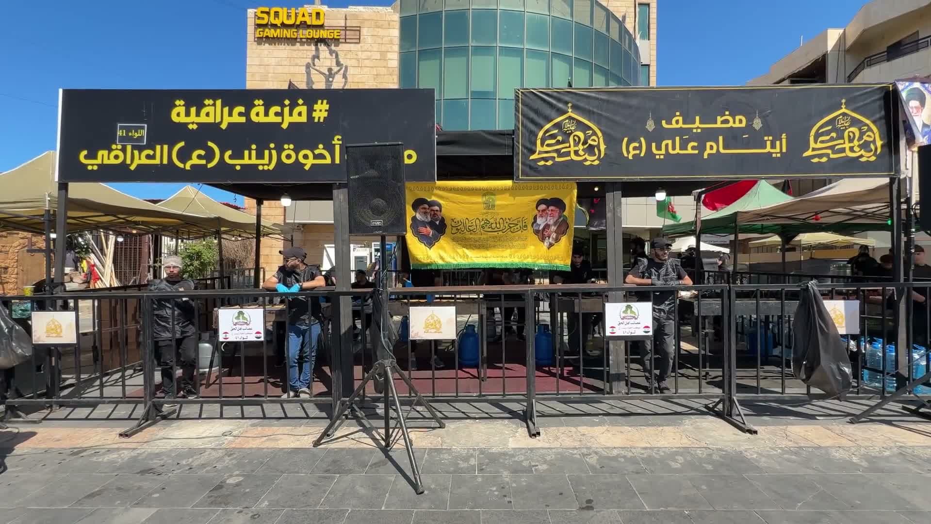 موكب عراقي لبناني مشترك في خدمة زوار مرقد سيد شهداء الأمة