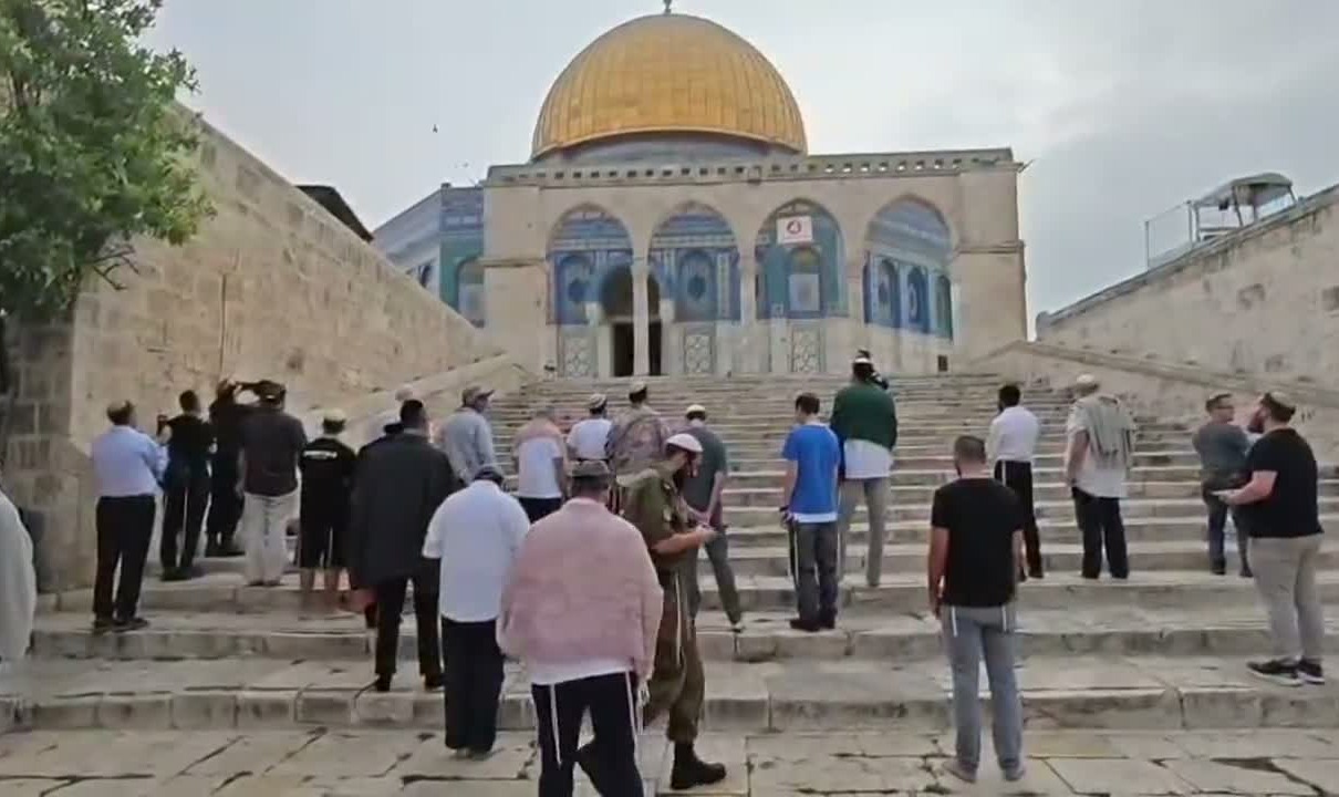 مستوطنون صهاينة يقتحمون المسجد الأقصى ويؤدون صلوات وطقوساً تلمودية بحماية من شرطة الاحتلال الإسرائيلي