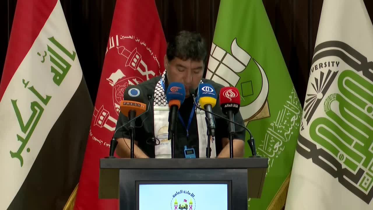 طبيب جريح من غزة في مؤتمر كربلاء.. جئتكم حاملاً وصية الشهداء وشاهدًا على الأمل
